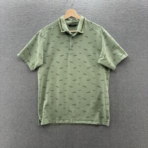 Radmor Polo Shirt Mens Medium Green Taylor BobRad Print Golf Stretch Graphic